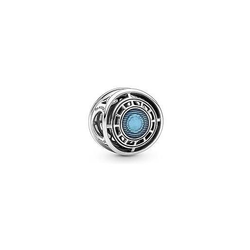 PANDORA ciondolo arc reactor della marvel in argento sterling con smalto blu