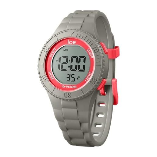 Ice-watch - ice digit dusty coral - orologio grigio da bambini (unisex) con cinturino in plastica - 021623 (small)