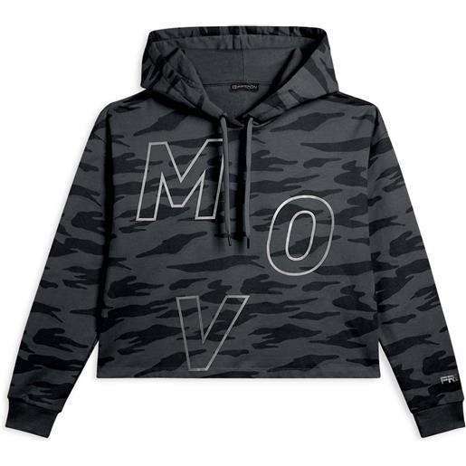 Freddy felpa cropped camouflage con cappuccio e stampa "mov"
