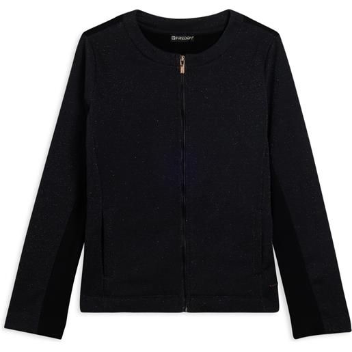 Freddy felpa donna full-zip con fronte mélange lurex