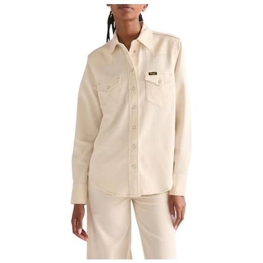 Wrangler heritage shirt maglietta, blue melon wash, s donna
