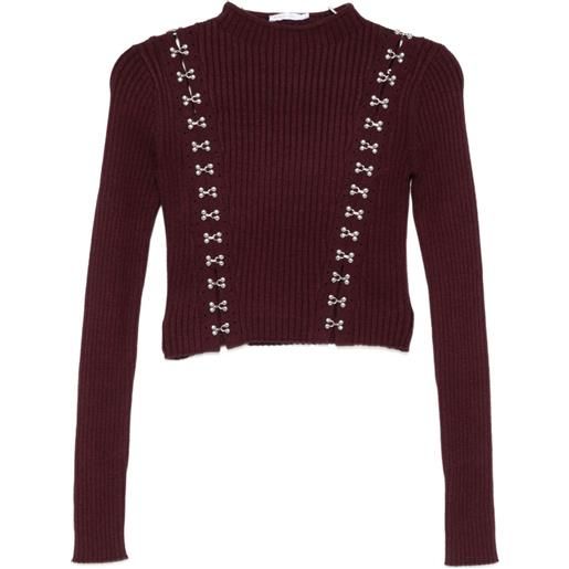 Patrizia Pepe maglione con dettaglio in metallo - viola