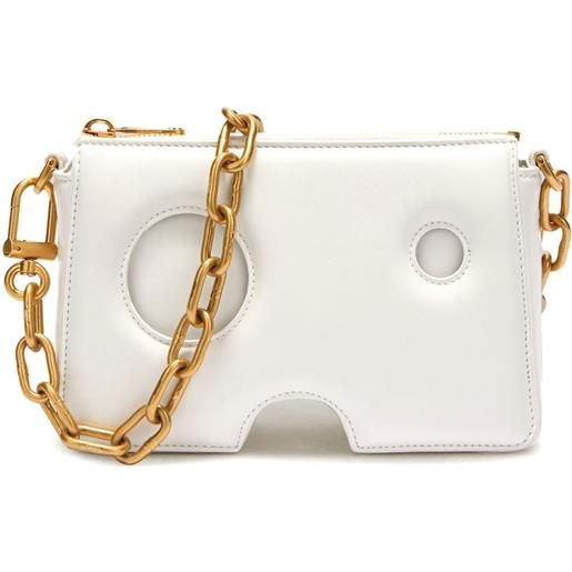 Off-White pouch burrow con zip - bianco