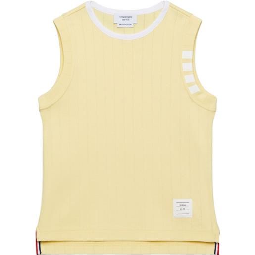 Thom Browne Kids canotta in cotone con lavorazione pointelle - giallo