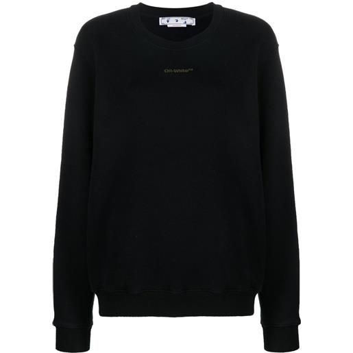 Off-White felpa arrows con fantasia tie-dye - nero