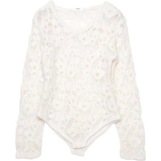 Muller Of Yoshiokubo body con inserti in pizzo - bianco