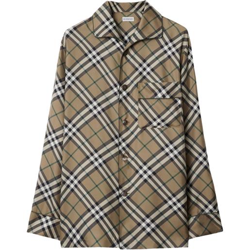 Burberry camicia pigiama a quadri - toni neutri