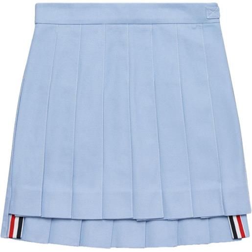 Thom Browne Kids minigonna plissettata con orlo asimmetrico - blu
