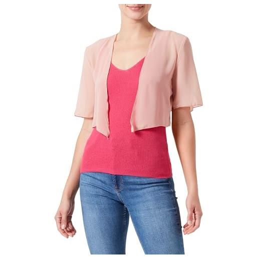 Vila visoia bolero 2/4 sleeve bm/dc camicia da donna, misty rose, 40
