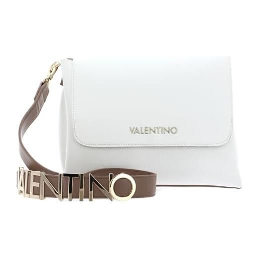 Valentino alexia - cartella donna, bianco/cuoio, 