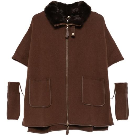 Max & Moi cardigan lungo con zip - marrone