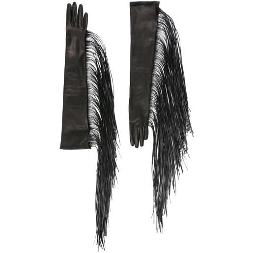 Sportmax guanti con frange - nero