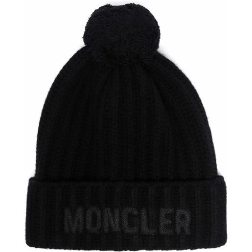 Moncler berretto con pompon - blu