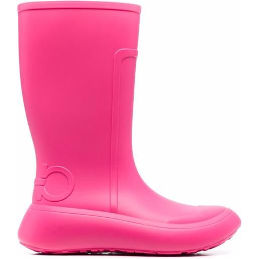 Ferragamo stivali con logo gancini - rosa