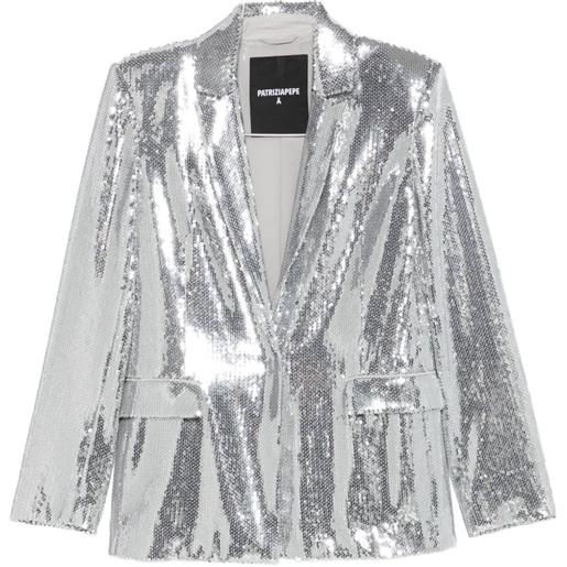 Patrizia Pepe blazer con paillettes - argento