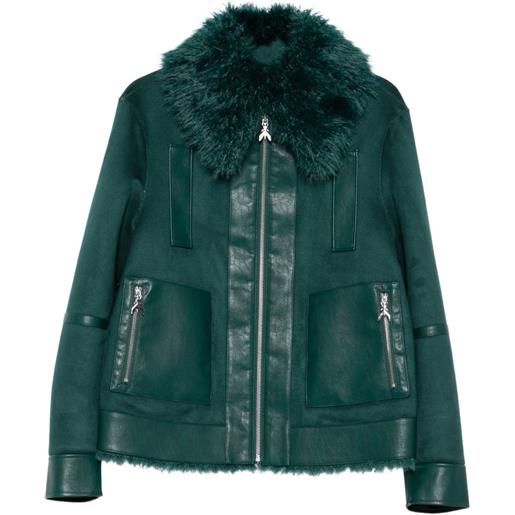 Patrizia Pepe giacca in pelliccia sintetica con zip - verde
