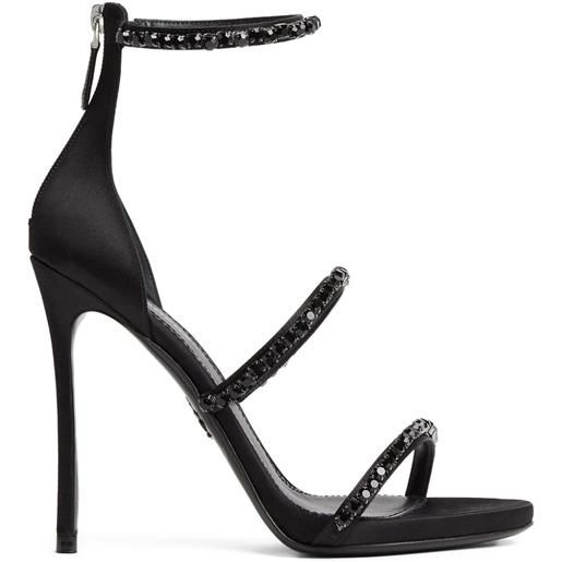 DSQUARED2 sandali con cinturini e strass - nero