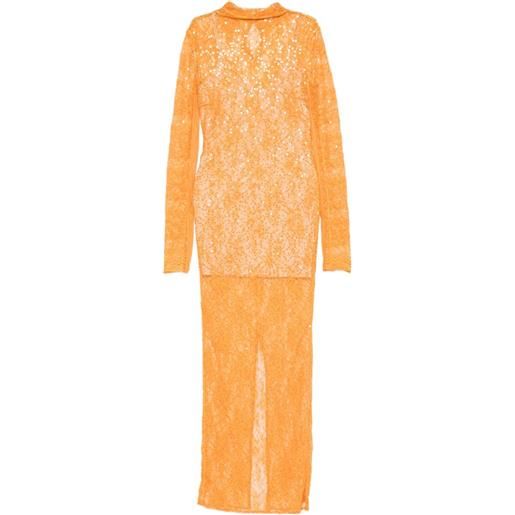 Patrizia Pepe abito midi con paillettes - arancione