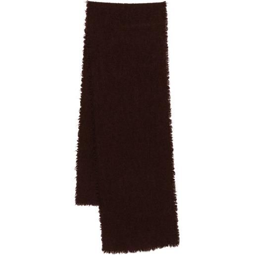 Faliero Sarti sciarpa con bordi sfrangiati - marrone