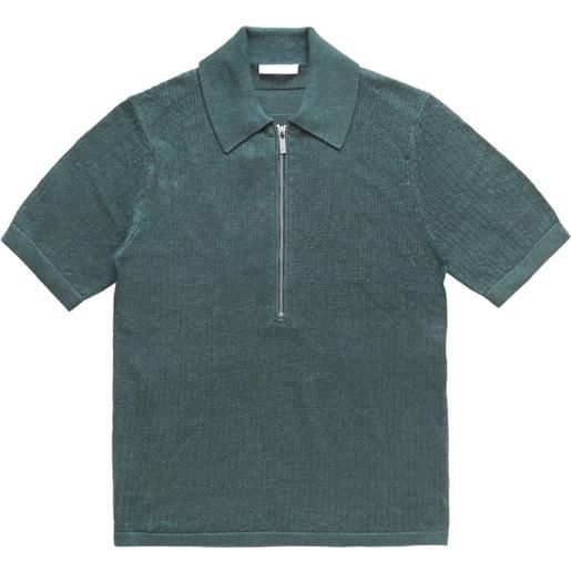 Helmut Lang t-shirt con zip - verde