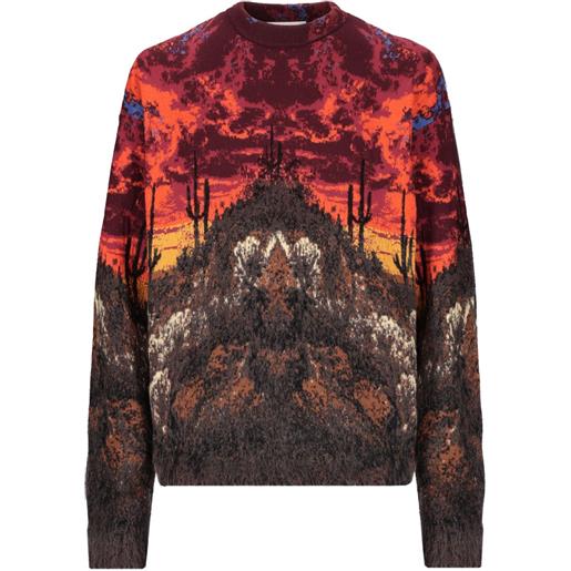 Laneus maglione con motivo jacquard - rosso