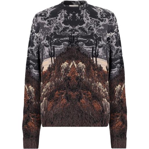 Laneus maglione con motivo jacquard - marrone