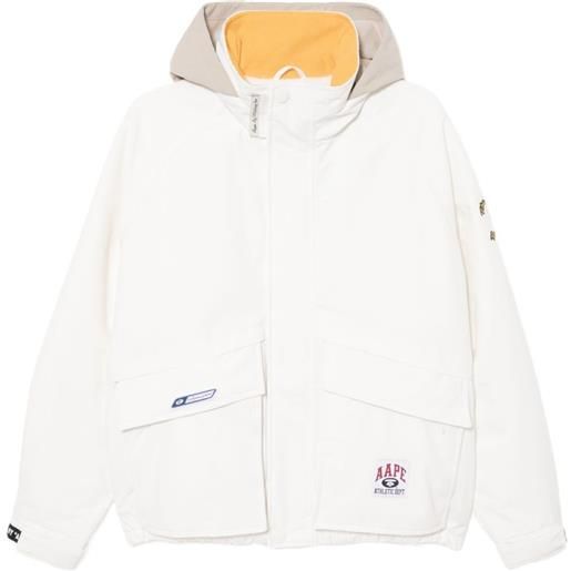 AAPE BY *A BATHING APE® giacca con applicazione logo - bianco