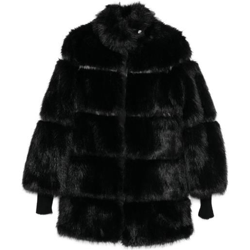 Patrizia Pepe giacca midi in pelliccia sintetica - nero