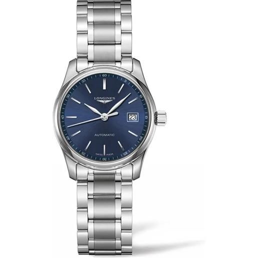 Longines orologio master l2.257.4.92.6 auto blu 29mm donna Longines