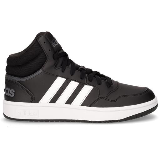 ADIDAS hoops 3.0 mid sneaker in ecopelle nero - uomo - nero