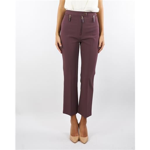 ELISABETTA FRANCHI pantaloni merlot in doppio crêpe