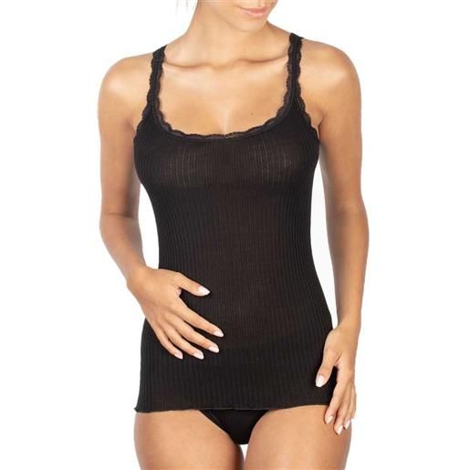 Egi canotta donna in lana a costina con spallina