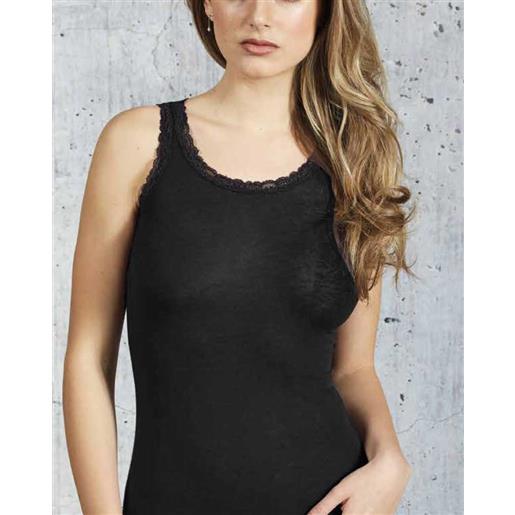 Sùblyme canotta donna spalla pizzo in cashmere ultra light