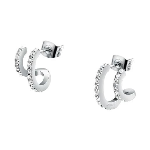Morellato orecchini donna in acciaio, cristalli, collezione creole, regalo mamma - saup16