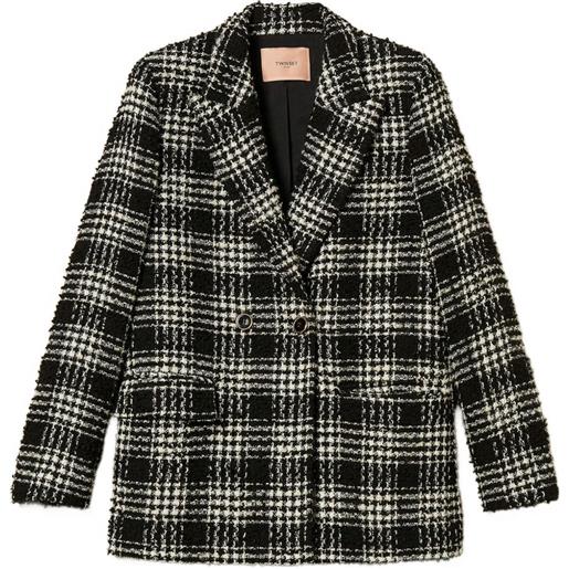 TWINSET blazer a quadri - nero