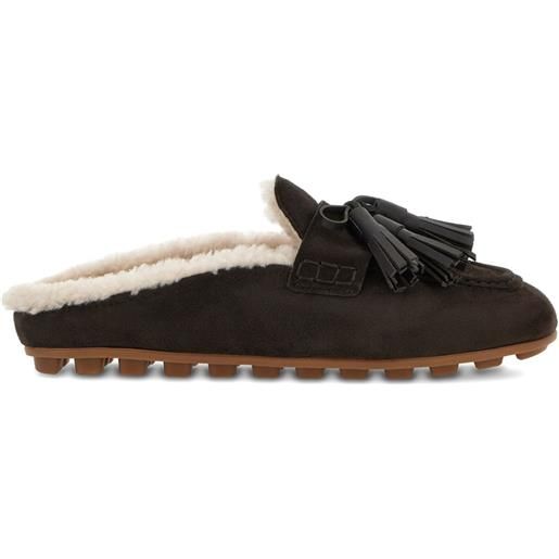 Hogan slippers in pelle scamosciata - marrone