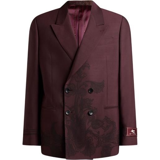 ETRO giacca doppiopetto con stampa paisley - grigio