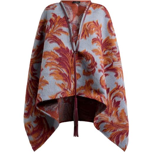 ETRO mantella con effetto jacquard - blu