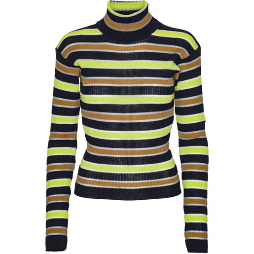 Henrik Vibskov maglione a righe con collo alto - nero