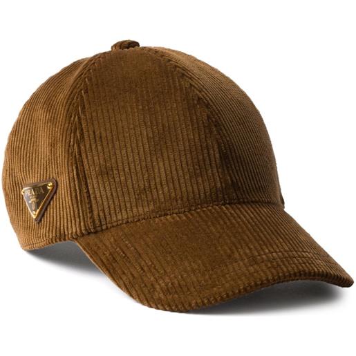 Prada cappello da baseball a coste - marrone