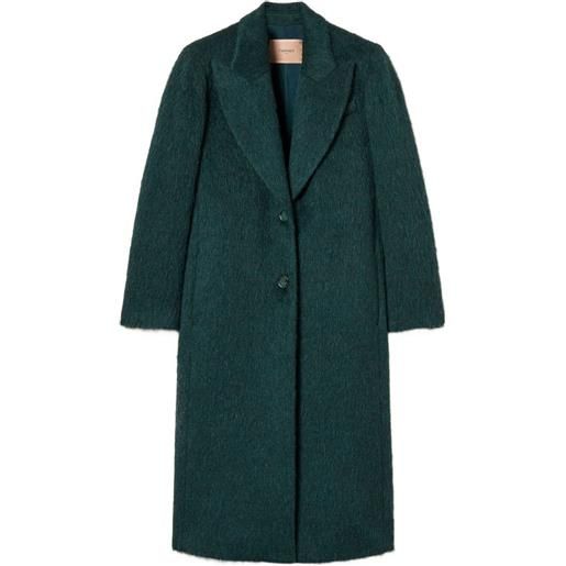 TWINSET cappotto monopetto in lana - verde