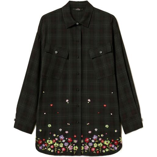 TWINSET camicia con ricamo a fiori - verde