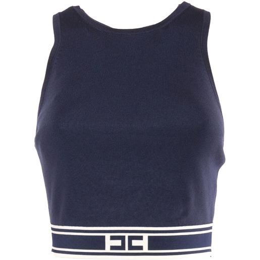 Elisabetta Franchi top smanicato - blu