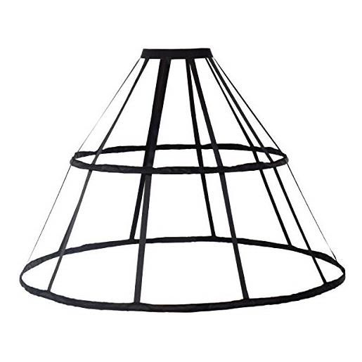 BPURB sottogonna da donna, stile vittoriano, con gabbie, a cerchio, gonna a gabbia, f-white 2 hoops, taglia unica