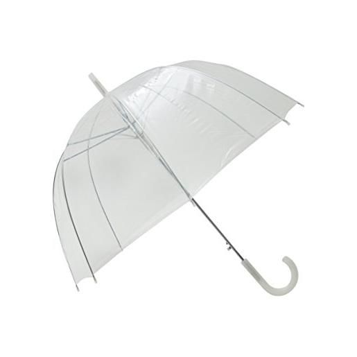 SMATI ombrello lungo a bolle trasparenti - classico ed essenziale;Apertura automatica;Diametro=85cm;Ombrello da donna;Colore del bordo bianco;Ombrello a forma di cupola. 