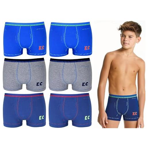 Enrico Coveri boxer ragazzo 6 pezzi mutande bambino elasticizzato eb4156 (it, età, 15 anni, 16 anni, regular, multicolore)