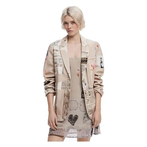 Desigual ame_newspaper collage_la, 6008 beige, xs