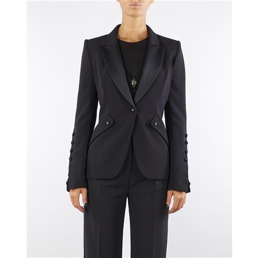 ELISABETTA FRANCHI giacca nero in crêpe leggero