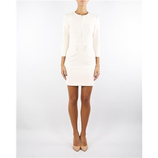 ELISABETTA FRANCHI abito milk in doppio crêpe con zip