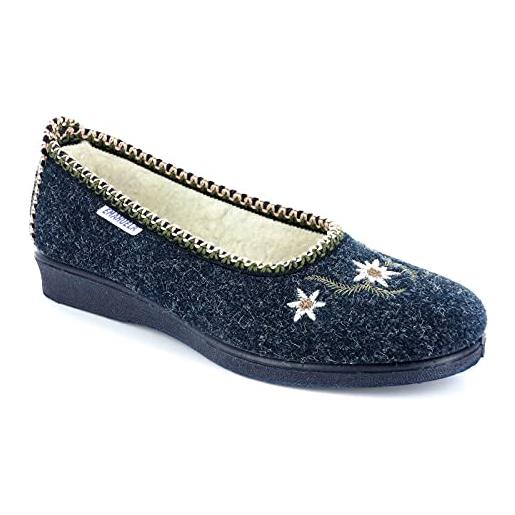 EMANUELA 2087 pantofola ballerina f. Lana blu 41